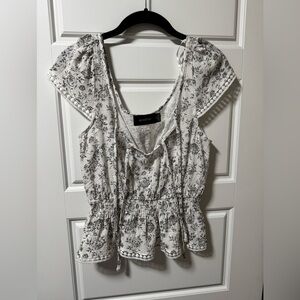 MINKPINK Monochrome Floral Blouse